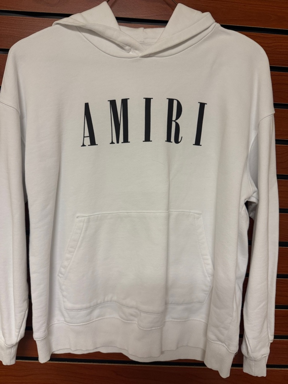 AMIRI White Hoodie with Black Logo